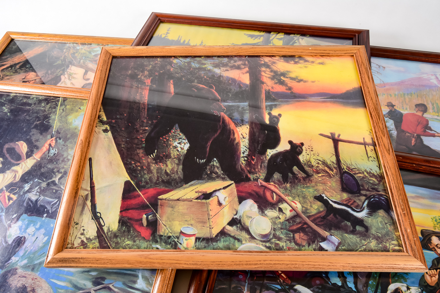 Vintage Outdoor-Themed Framed Print Collection