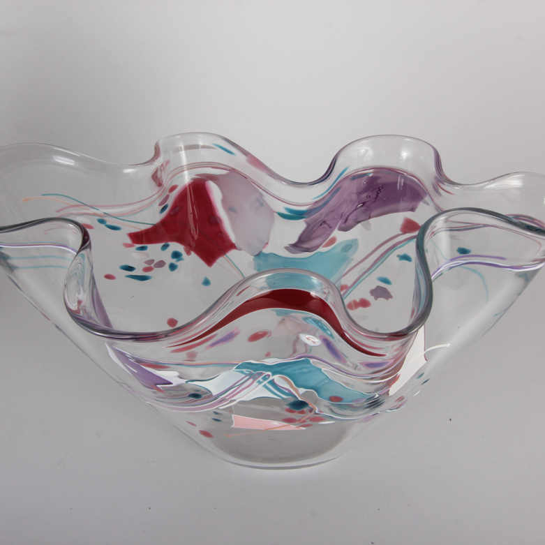 Pair of Signed Postmodern Art Glass Vases