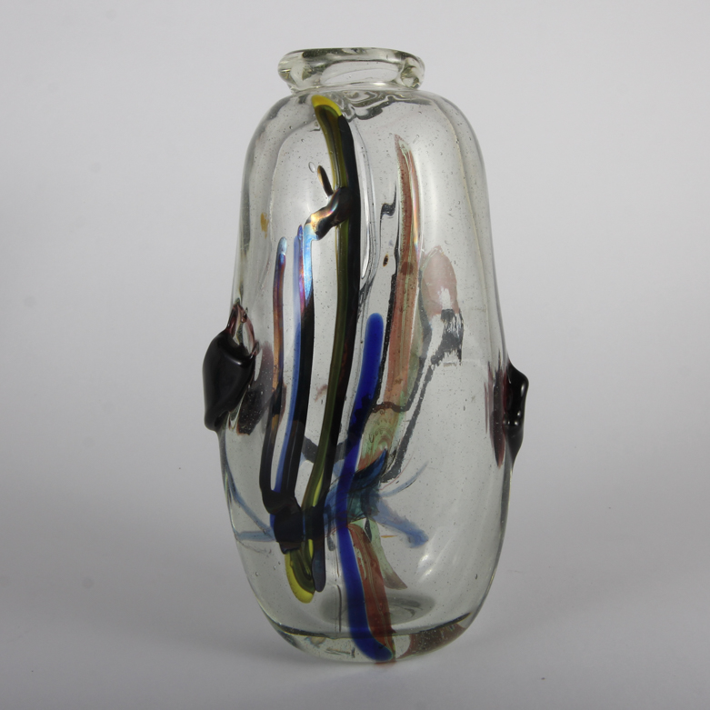 Pair of Signed Postmodern Art Glass Vases