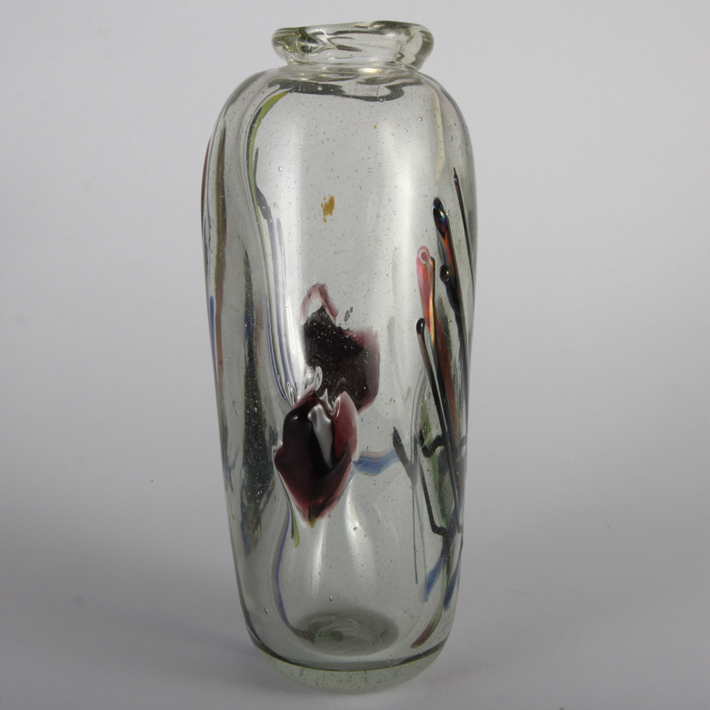 Pair of Signed Postmodern Art Glass Vases