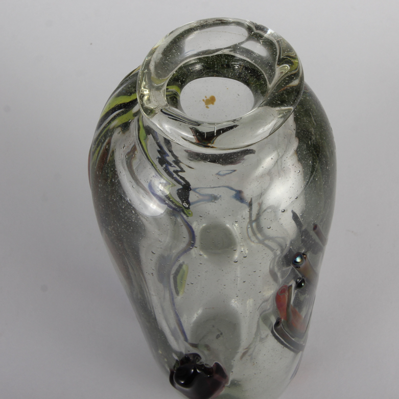 Pair of Signed Postmodern Art Glass Vases