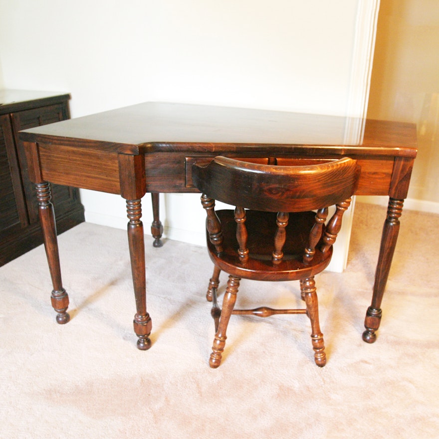 Vintage Ethan Allen Corner Desk and Chair