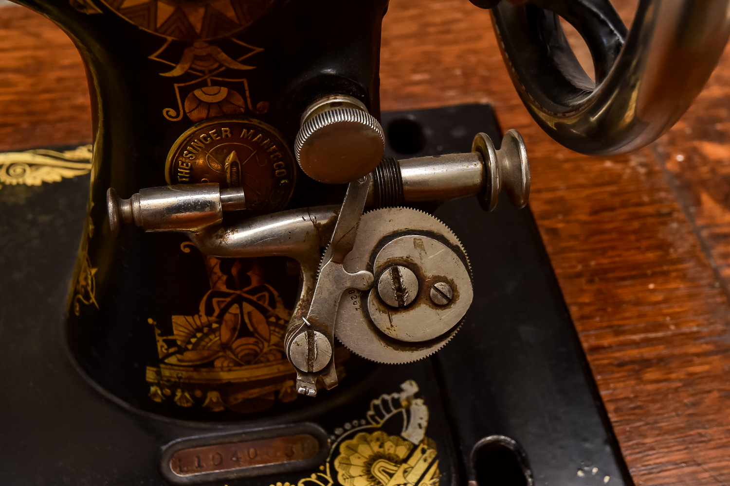 Ornate Antique Singer Sewing Machine and Table