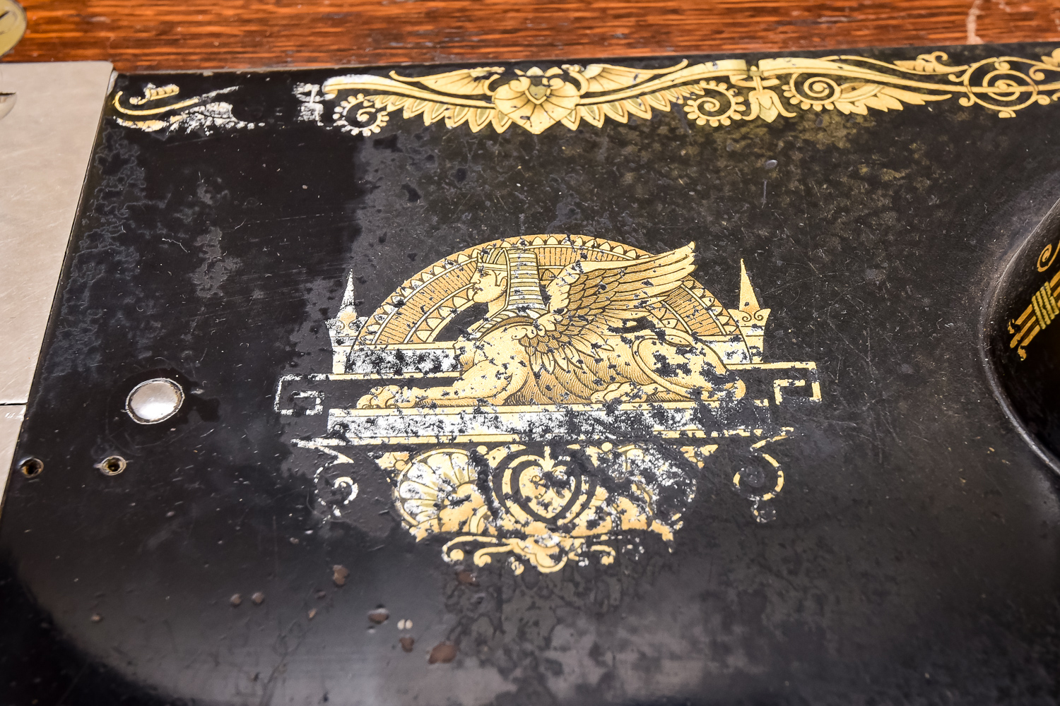 Ornate Antique Singer Sewing Machine and Table