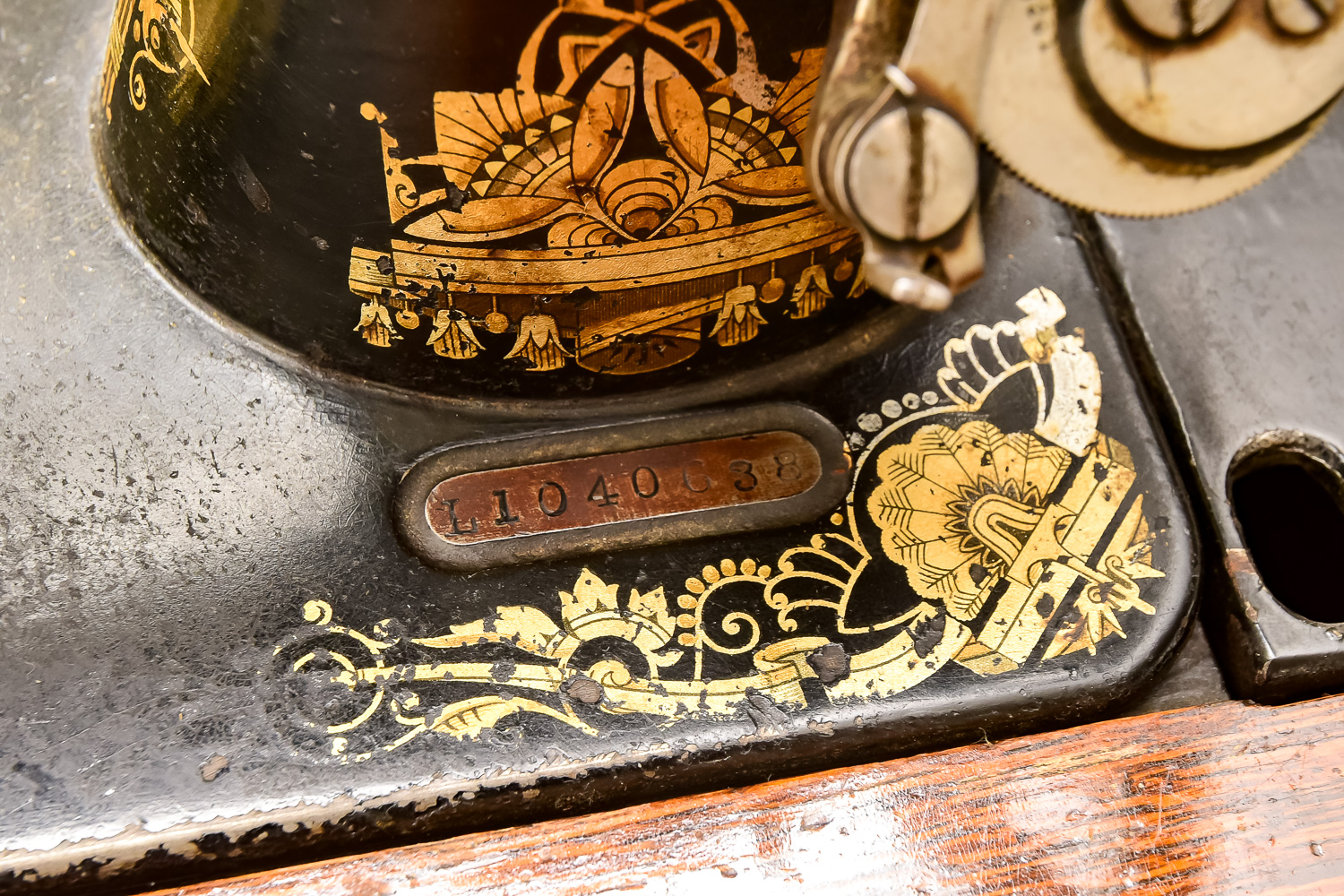 Ornate Antique Singer Sewing Machine and Table