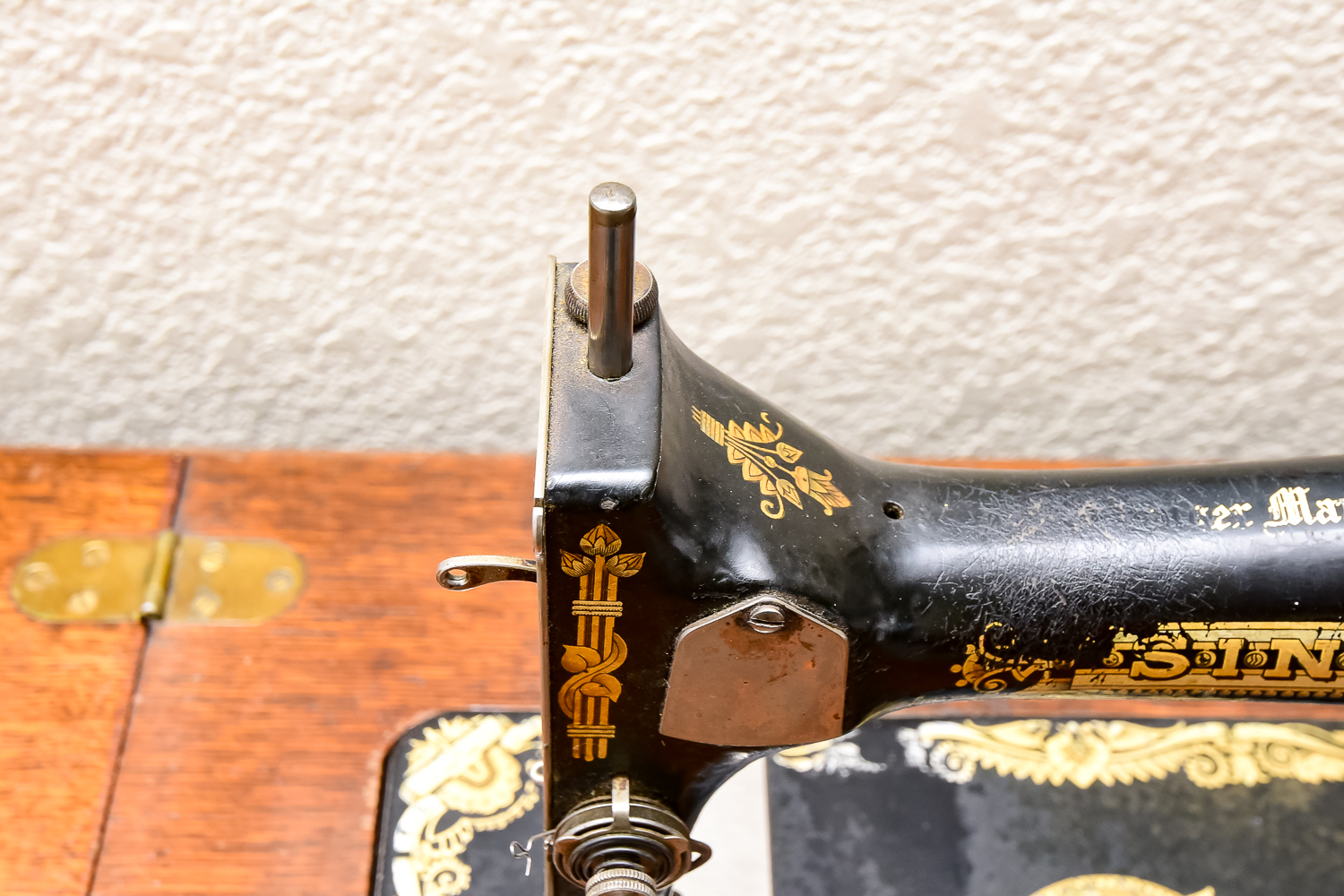 Ornate Antique Singer Sewing Machine and Table