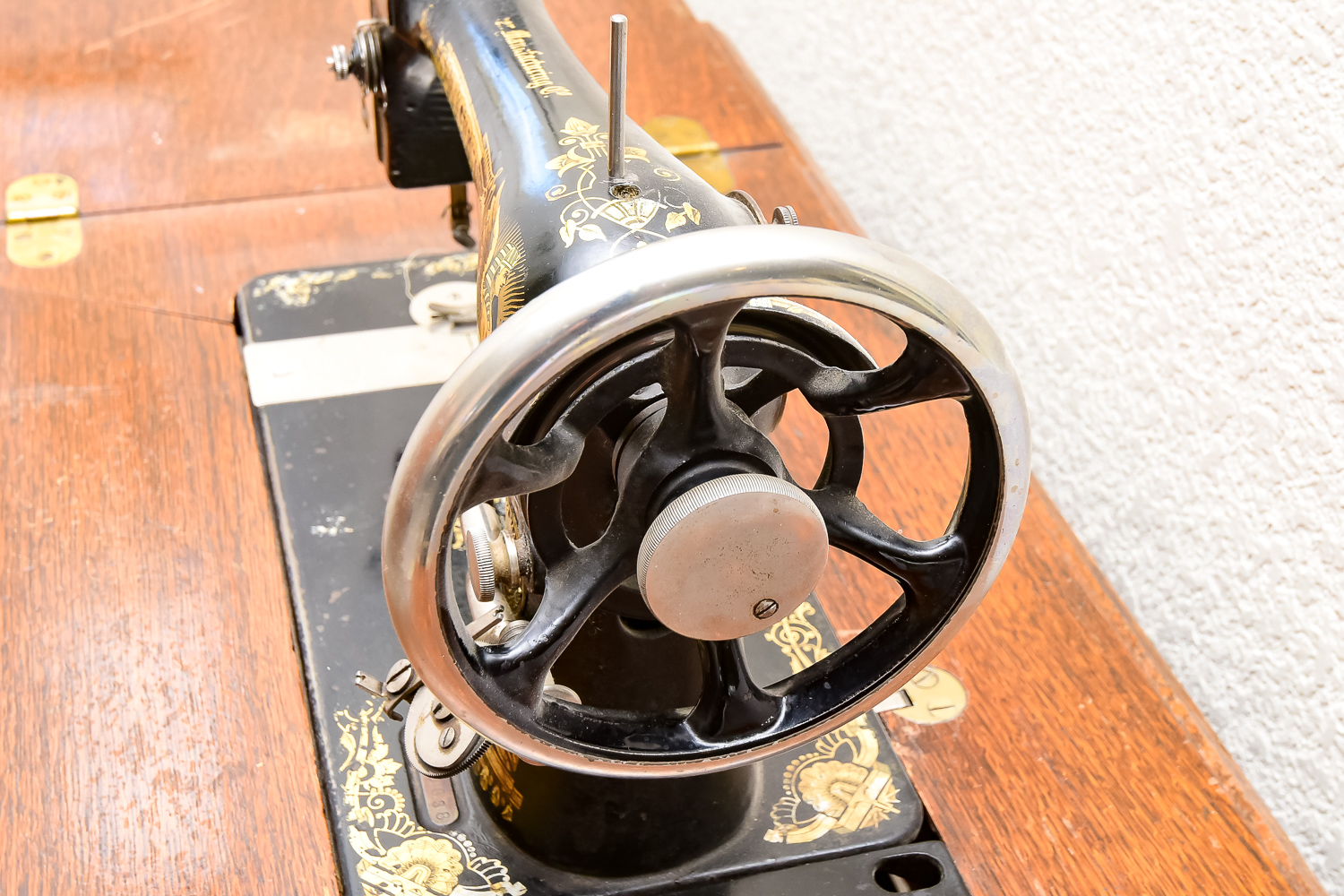 Ornate Antique Singer Sewing Machine and Table