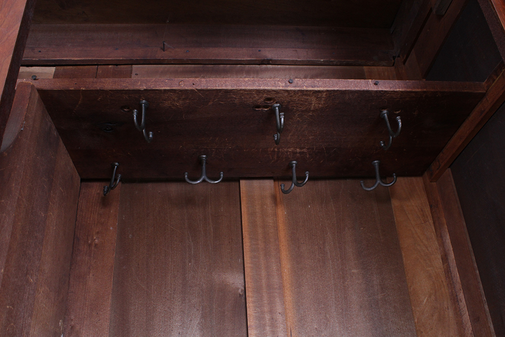 French Empire Walnut Wardrobe with Burled Panels