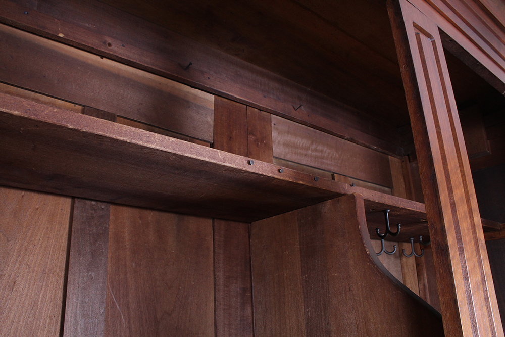 French Empire Walnut Wardrobe with Burled Panels