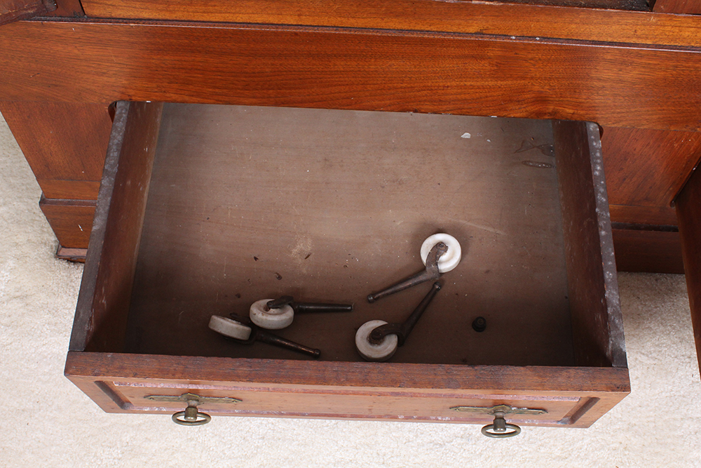French Empire Walnut Wardrobe with Burled Panels