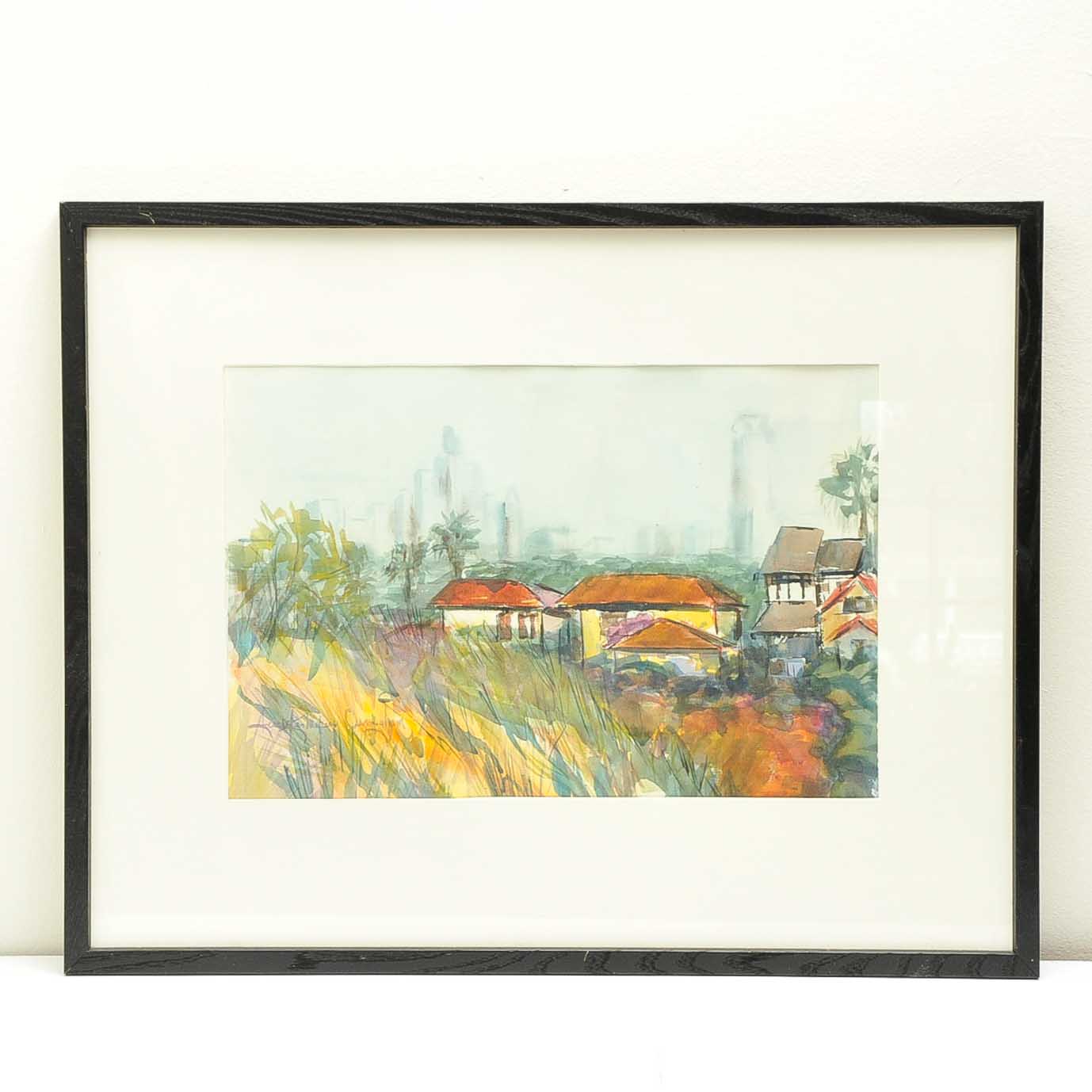 Watercolor of Los Angeles