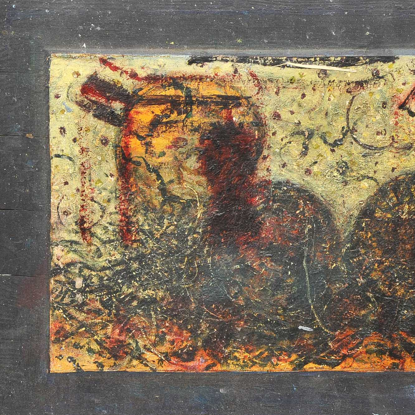 Pair of Abstract Painted Wood Artworks