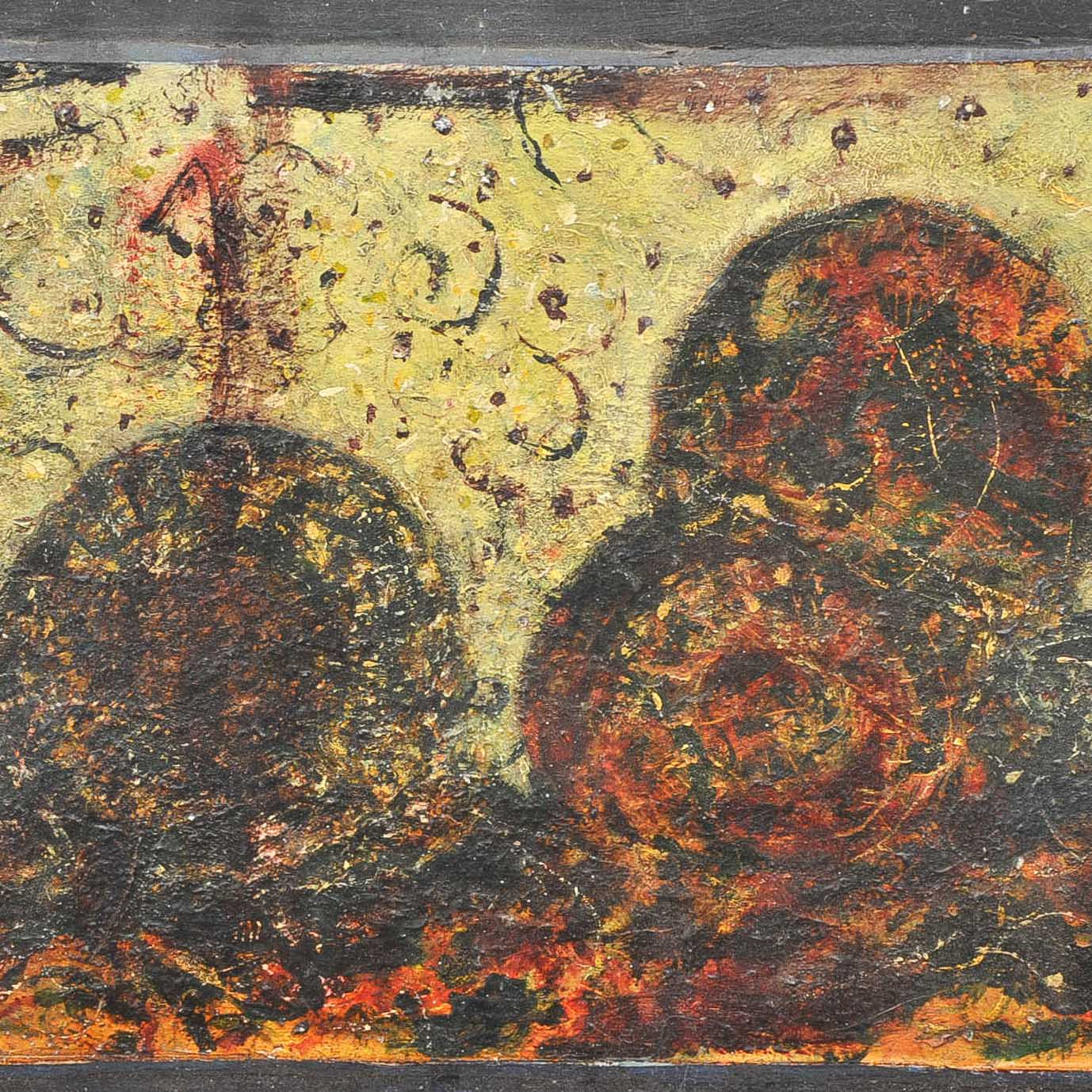 Pair of Abstract Painted Wood Artworks