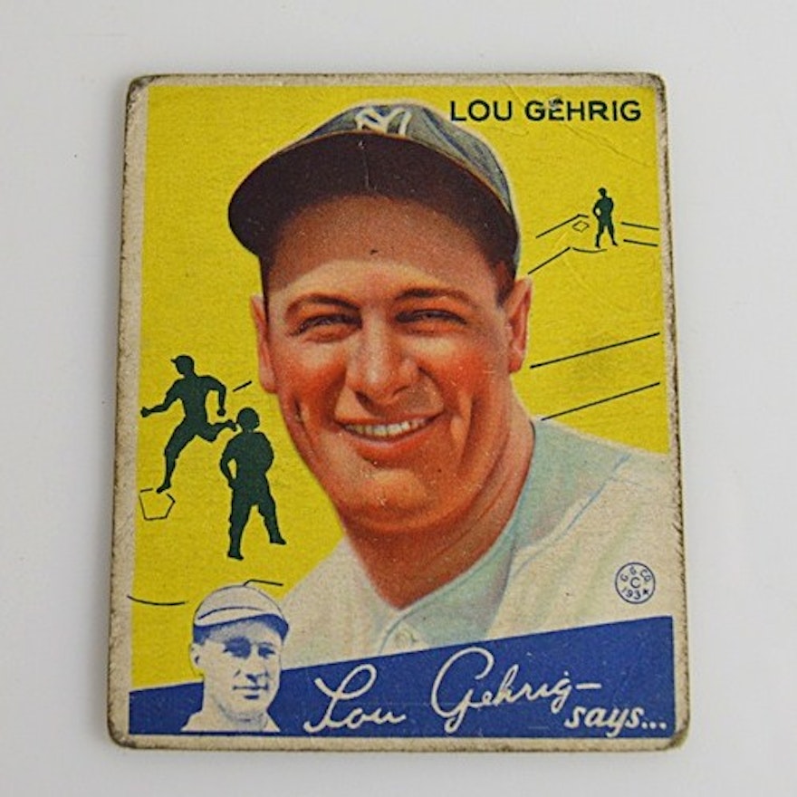 1934 Lou Gehrig Goudey Gum Baseball Card