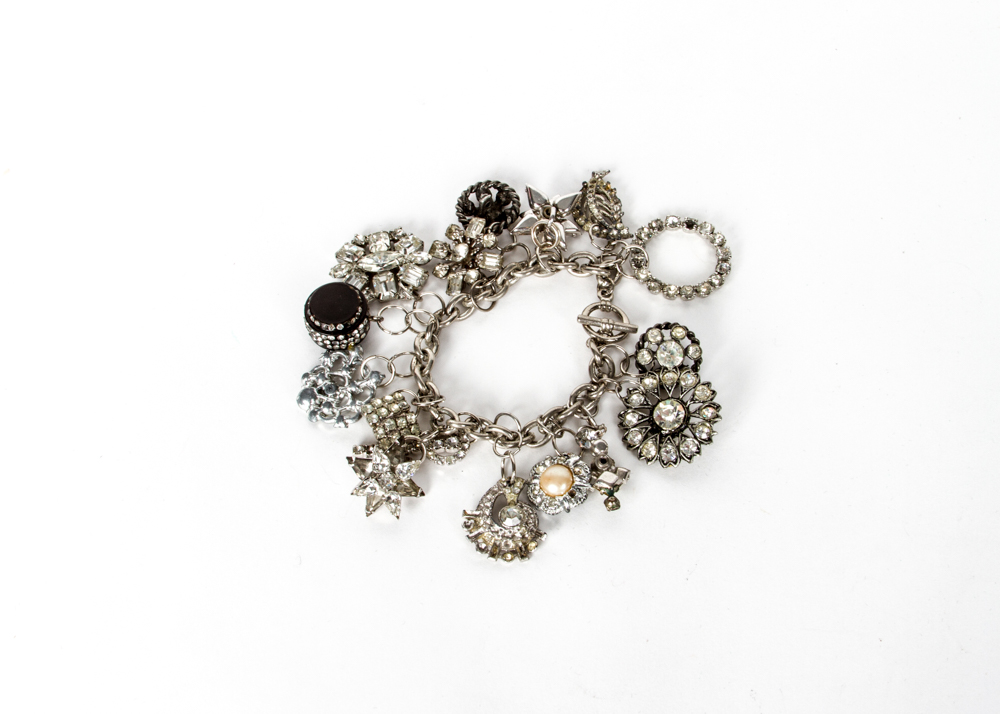 Vintage Bracelet with Brooch Charms