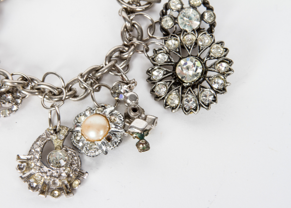 Vintage Bracelet with Brooch Charms
