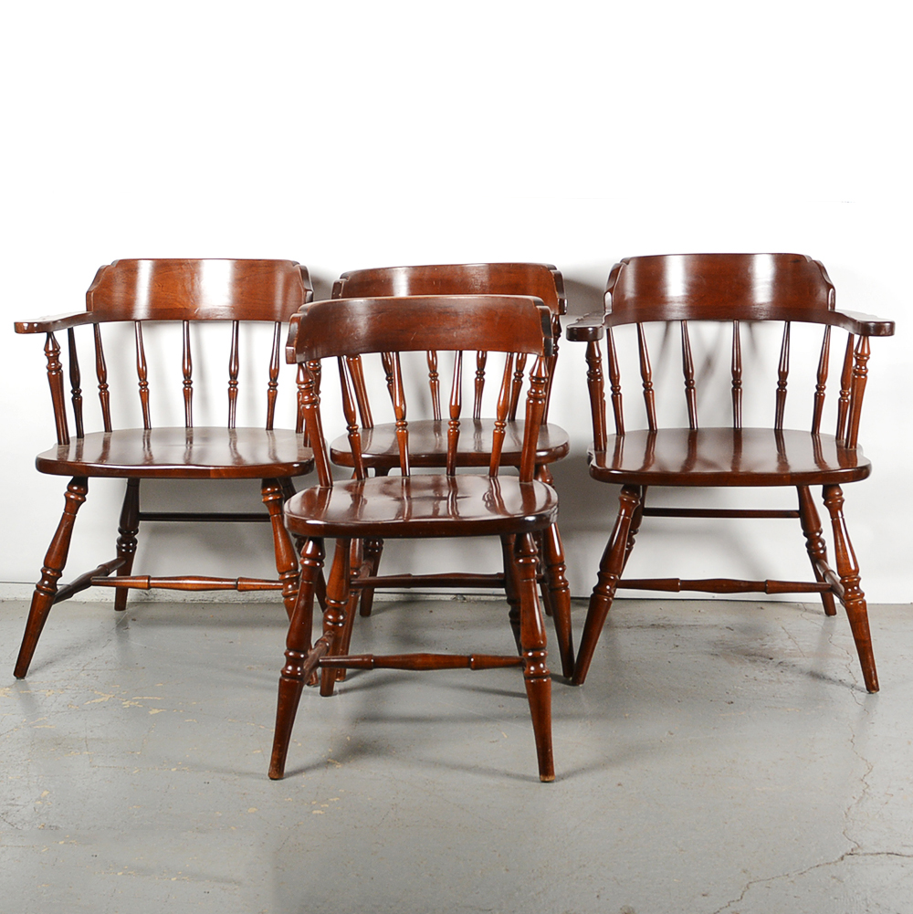 Barrel Back Winsdor Style Cherry Dining Chairs