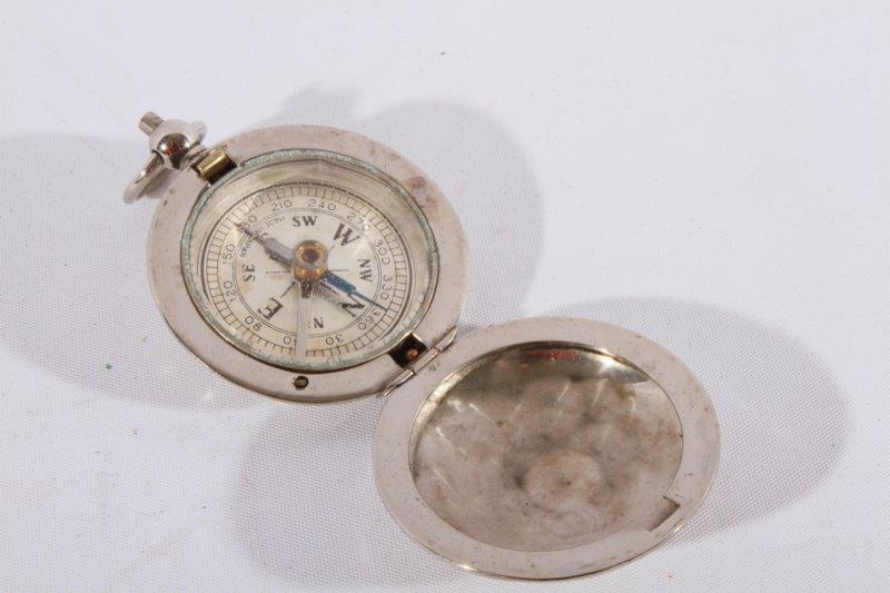 Vintage Silver Tone Compass Made in Japan