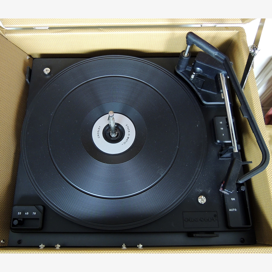 Reproduction Crosley 1950s Stack-O-Matic Traveler Turntable