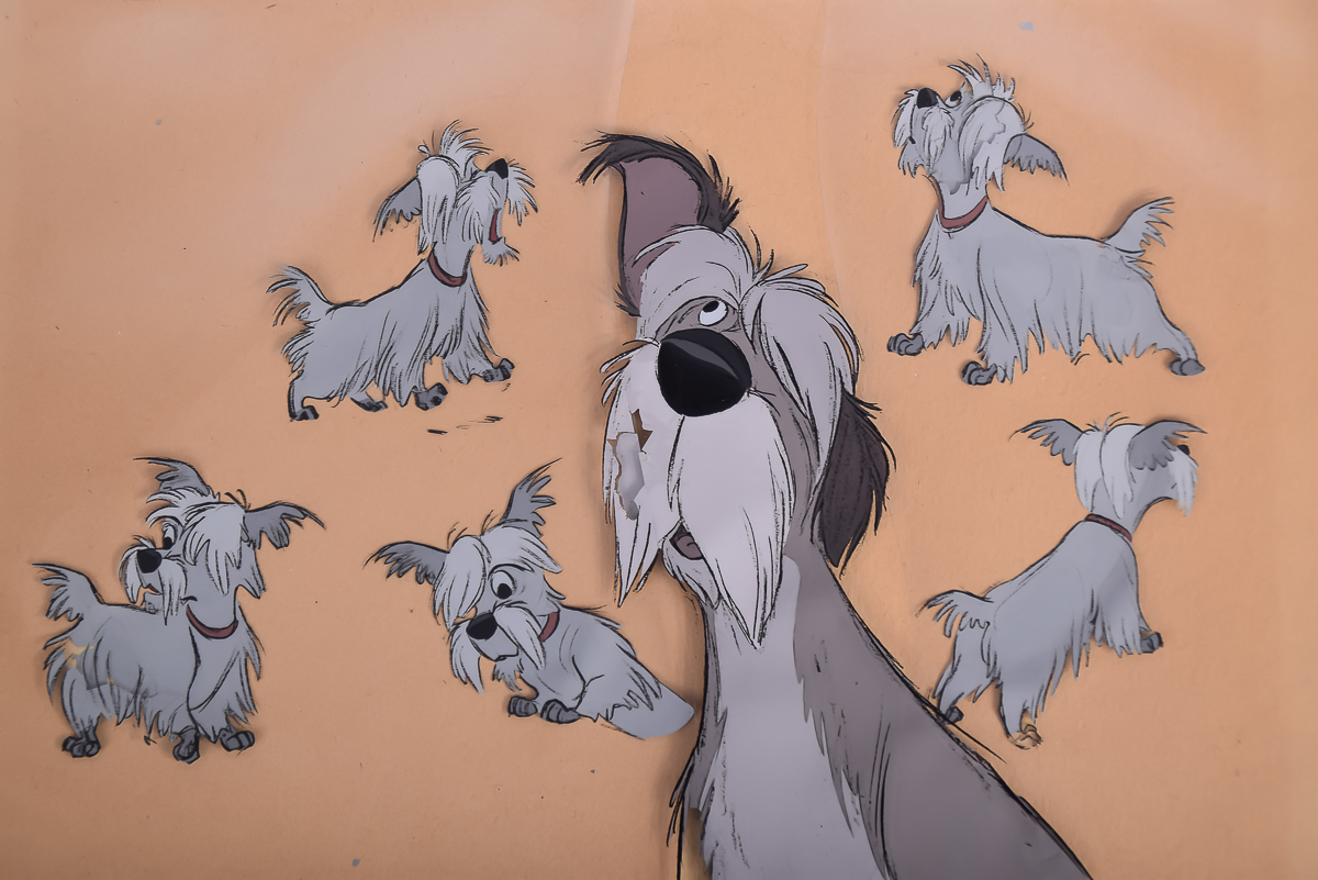 Walt Disney's The Colonel and Scottie from  "101 Dalmatians" Celluloid