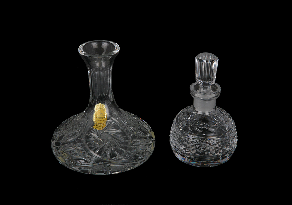 Vintage Heavy Crystal Vase and Perfume Bottle