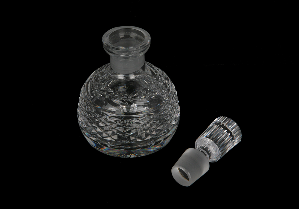 Vintage Heavy Crystal Vase and Perfume Bottle