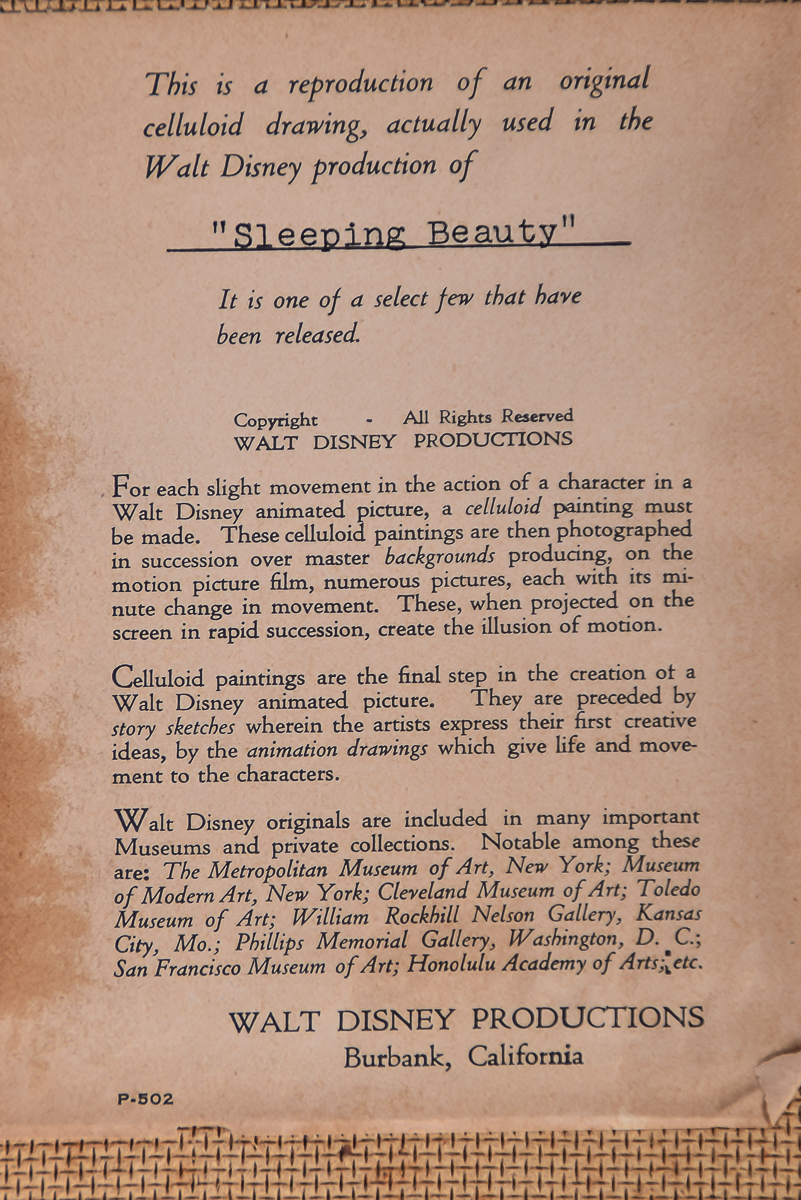 Walt Disney's "Sleeping Beauty" Dye Transfer Print