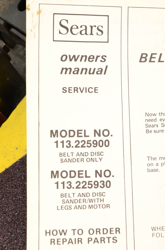 Sears Craftsman Belt and Disc Sander