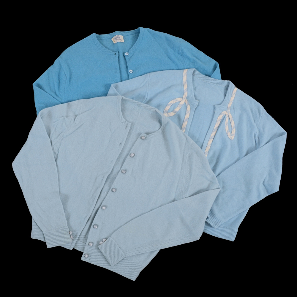 Three Vintage Cashmere Cardigan Sweaters