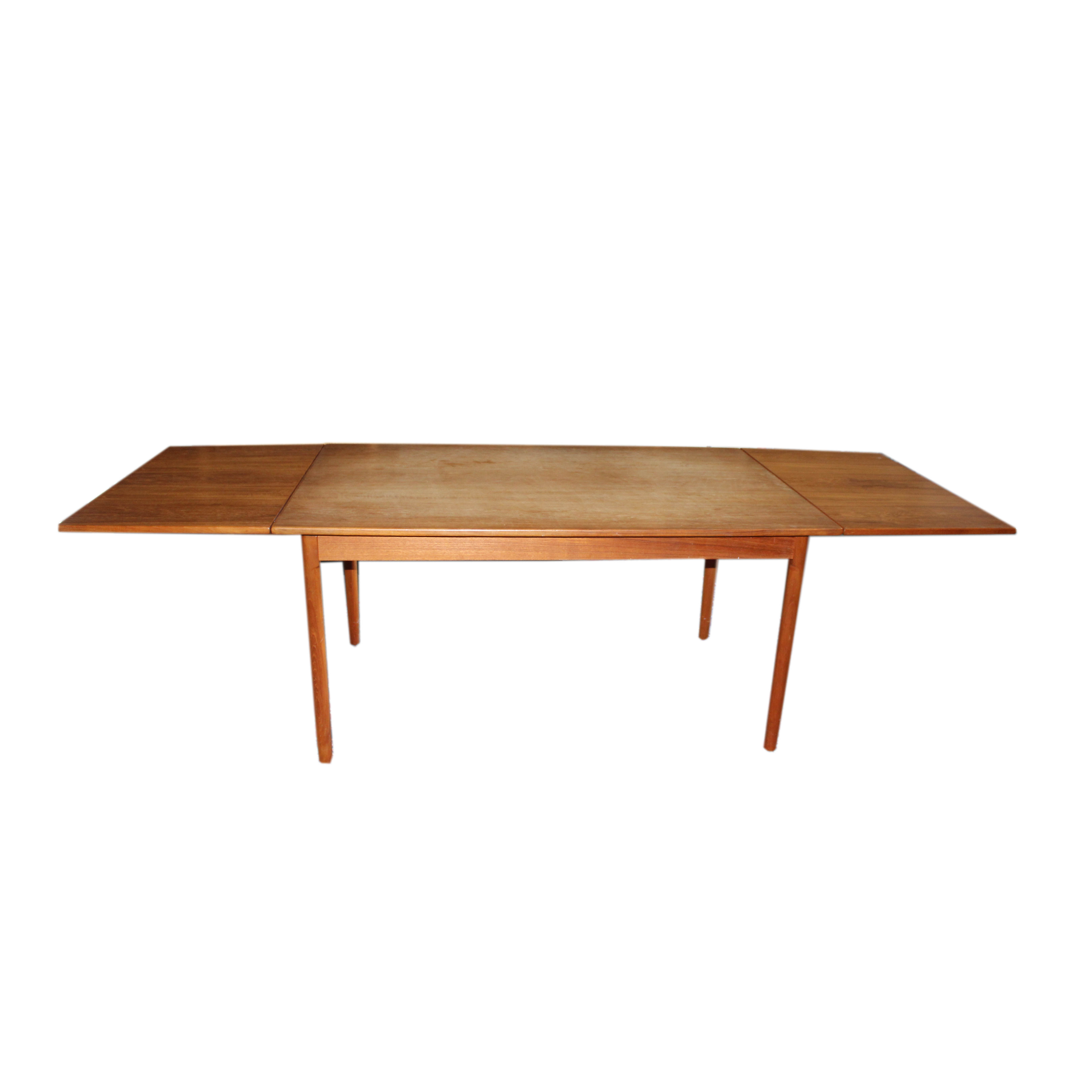 Vintage Danish Modern A/S Randers Teak Draw Leaf Dining Table