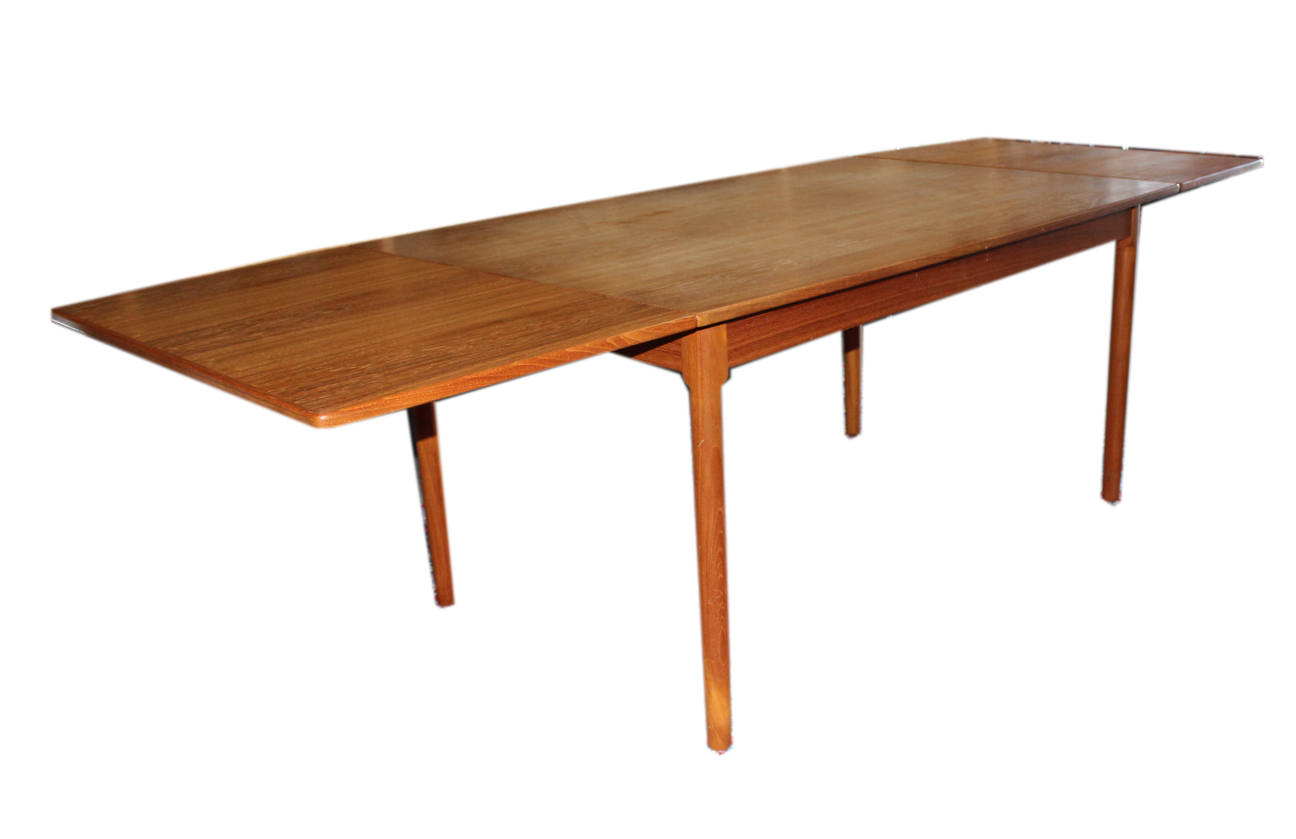 Vintage Danish Modern A/S Randers Teak Draw Leaf Dining Table