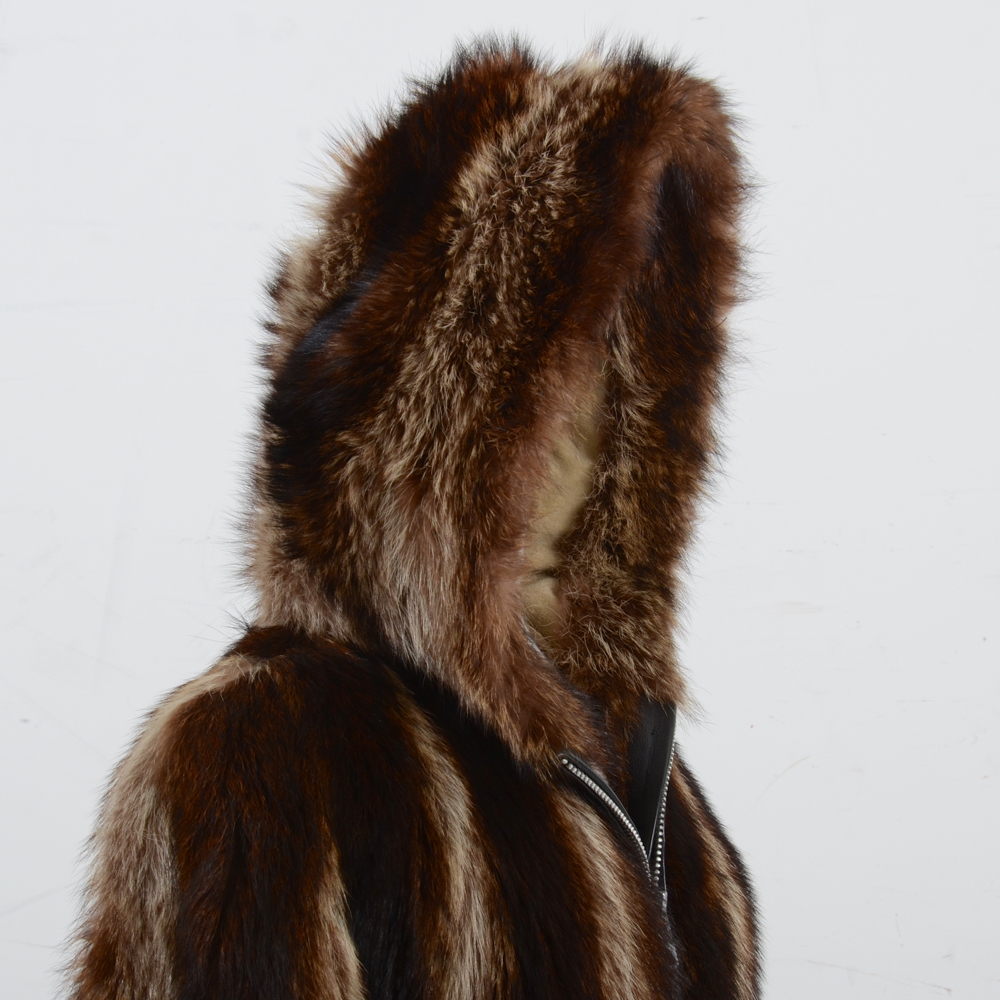 1960s Vintage Furs by Irving Poloniecki Raccoon Fur Coat