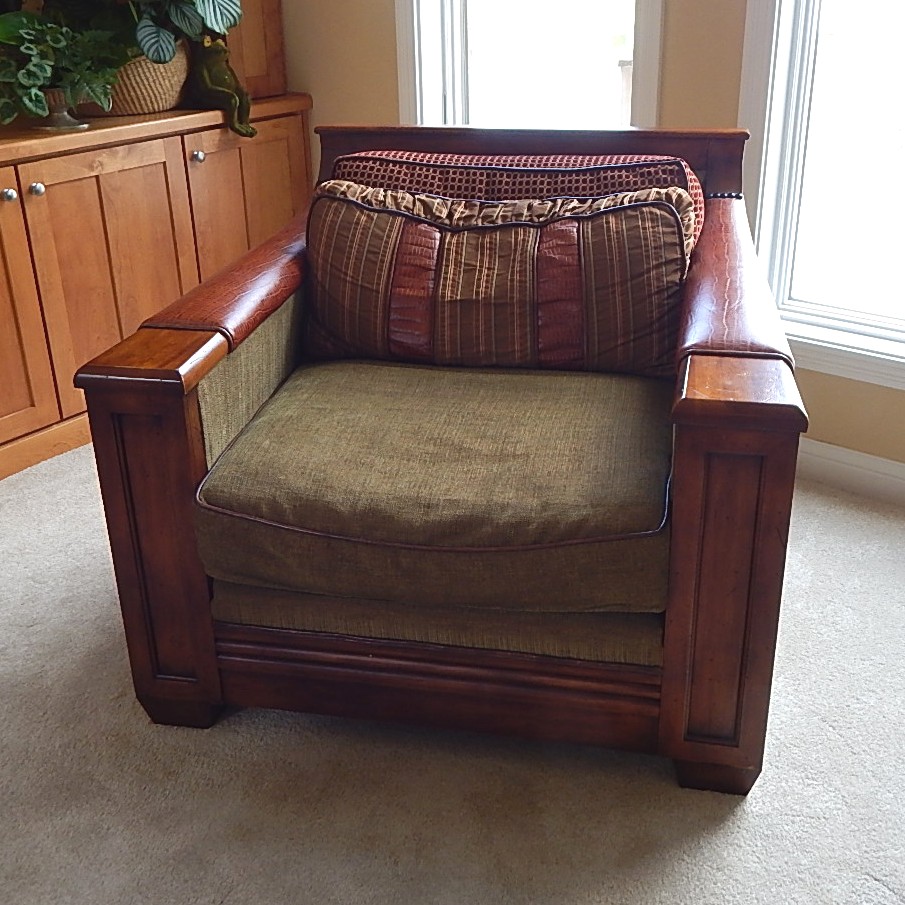 Stylish Lauren Brooks Vanguard Fabric/Leather Chair