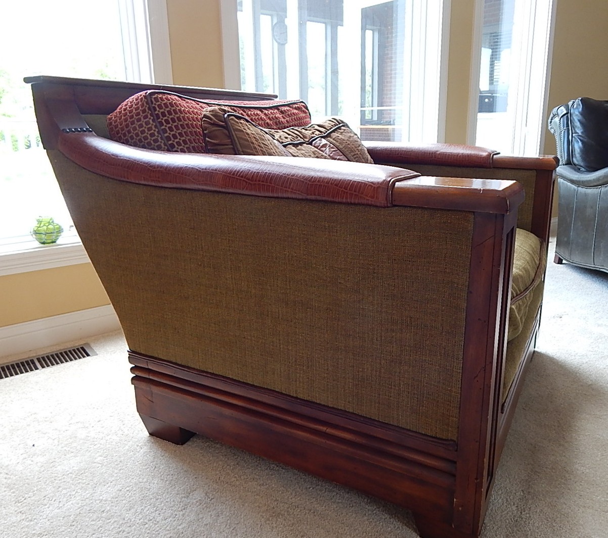 Stylish Lauren Brooks Vanguard Fabric/Leather Chair