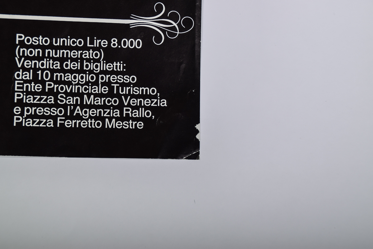 1982 Bolero Comune Di Venezia Poster