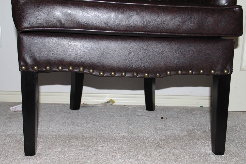 Brown Leather Quilted Library Chair