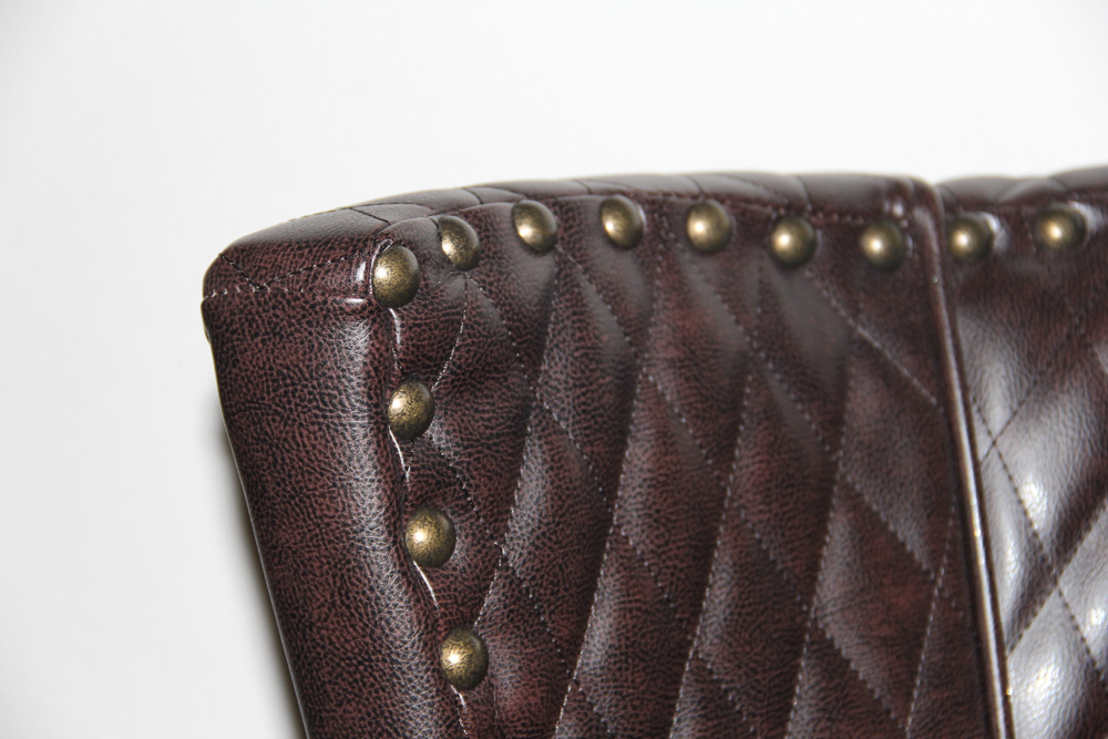 Brown Leather Quilted Library Chair