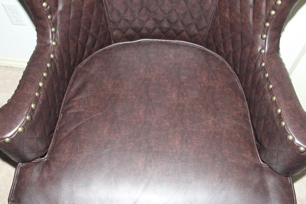 Brown Leather Quilted Library Chair
