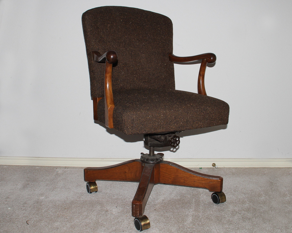 Custom Upholstered Swivel Desk Chair