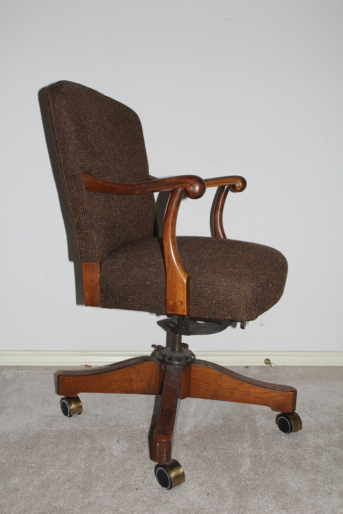 Custom Upholstered Swivel Desk Chair