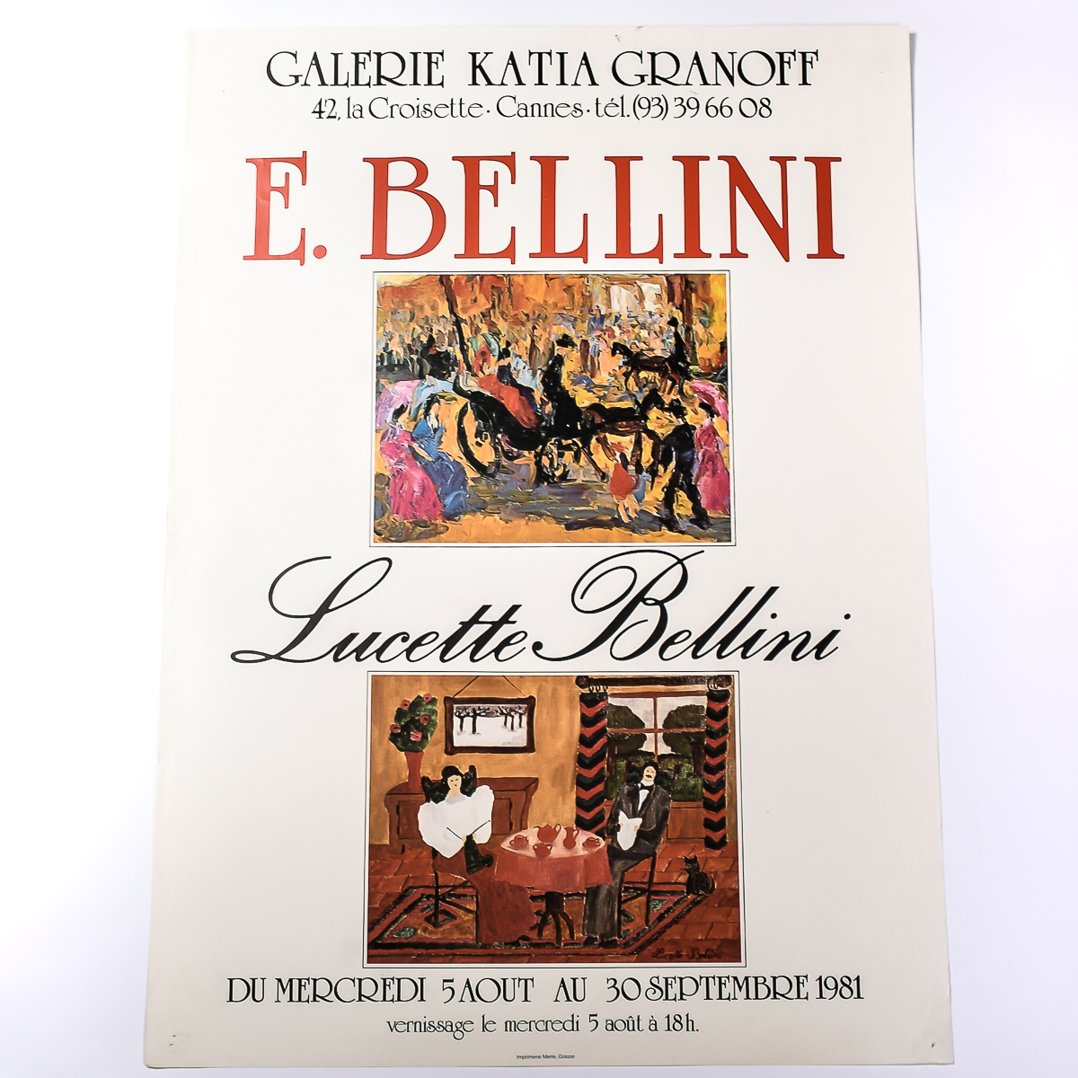 Emmanuel and Lucette Bellini 1981 Art Poster