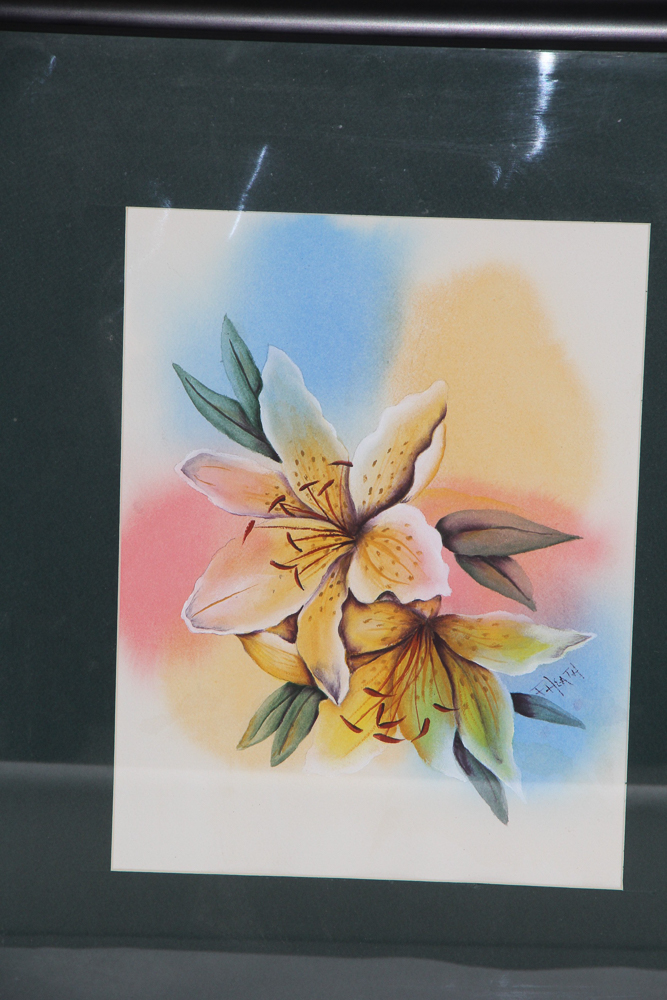 Original Signed Watercolor Painting by Fred Heath, "Lilies"