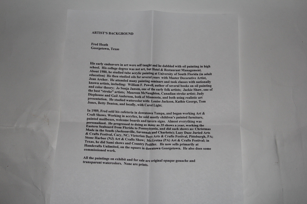 Original Signed Watercolor Painting by Fred Heath, "Lilies"