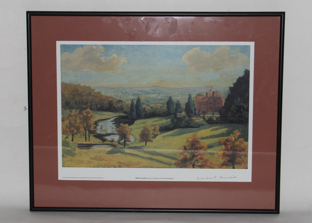 Winston Churchill Reproduction Print of "View from Chartwell"
