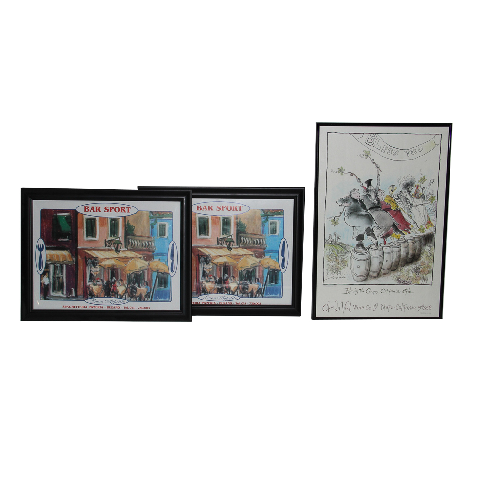 Robert Searle Offset Lithograph, "Blessing the Grapes, California Style"