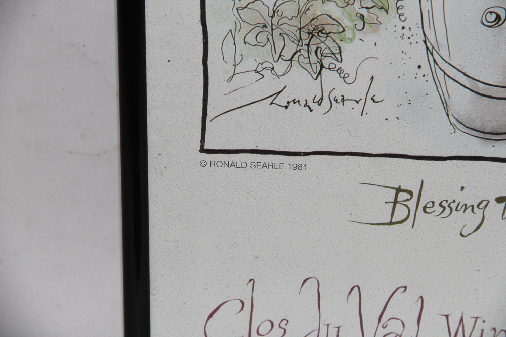 Robert Searle Offset Lithograph, "Blessing the Grapes, California Style"