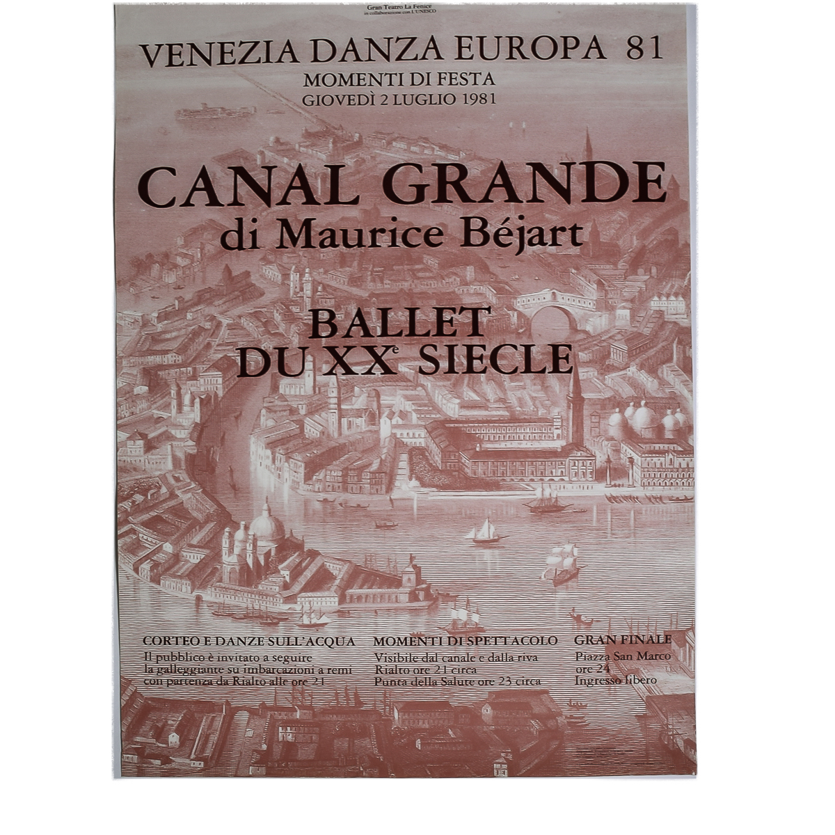 1981 Canal Grande di Maurice Bejart Poster