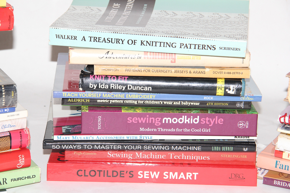 Large Collection of Vintage and Contemporary Sewing Books