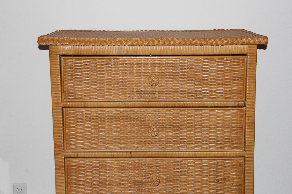 Rattan Wicker Weave Chest of Drawers