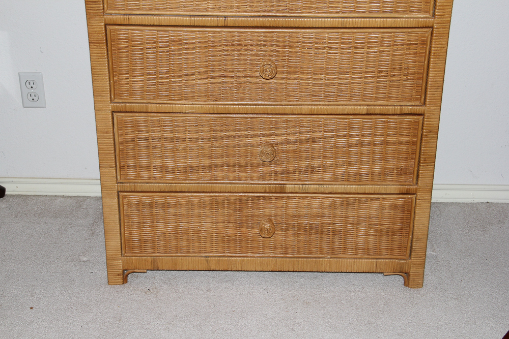 Rattan Wicker Weave Chest of Drawers